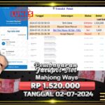BUKTI JACKPOT SLOT MAHJONG WAYS TERPERCAYA DI INDONESIA TGL 02-07-2024